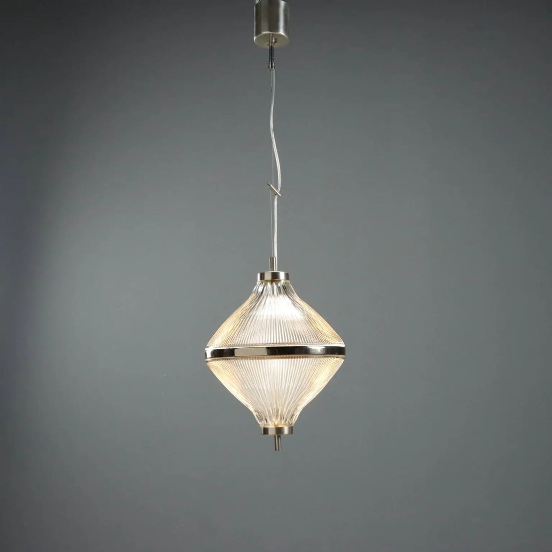 1960s Glass and Metal Ceiling Lamp