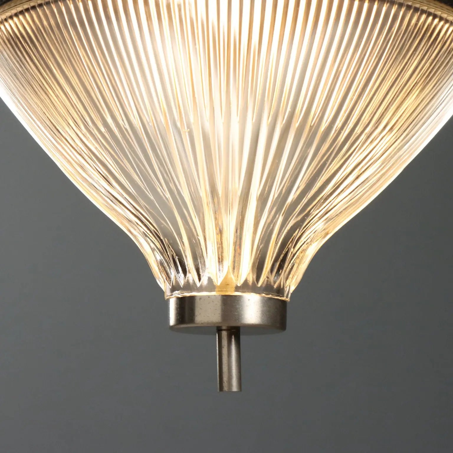 1960s Glass and Metal Ceiling Lamp