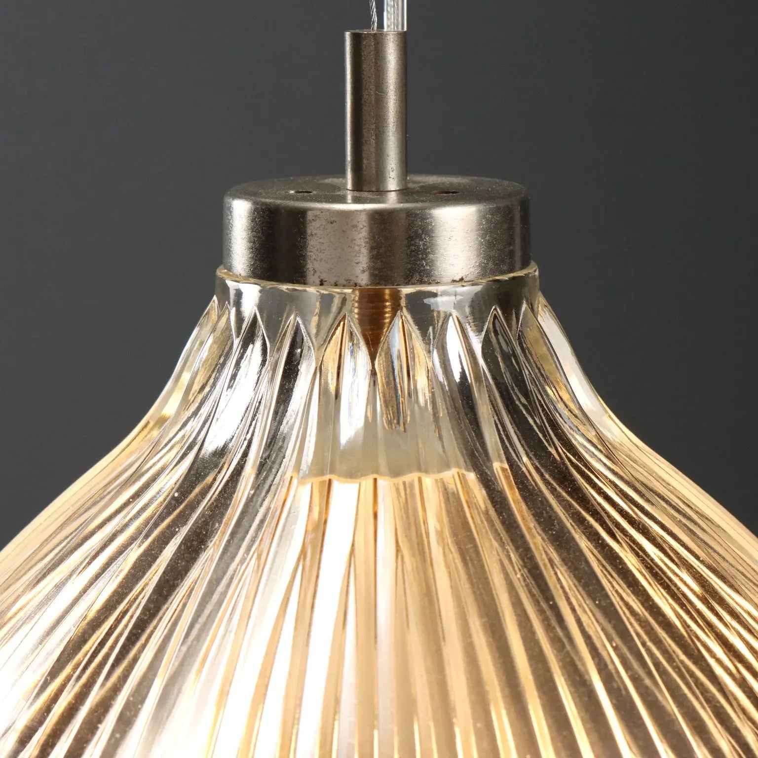 1960s Glass and Metal Ceiling Lamp