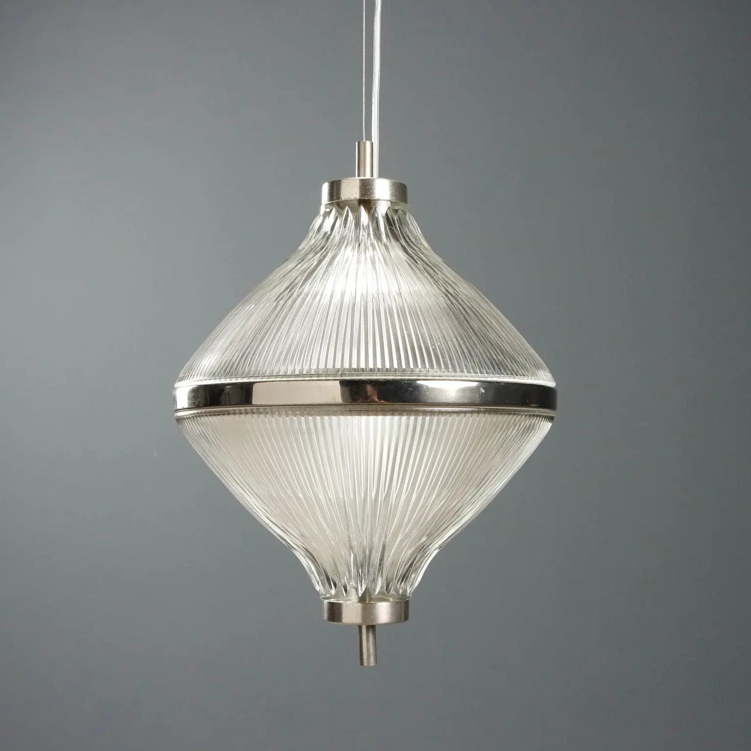 1960s Glass and Metal Ceiling Lamp