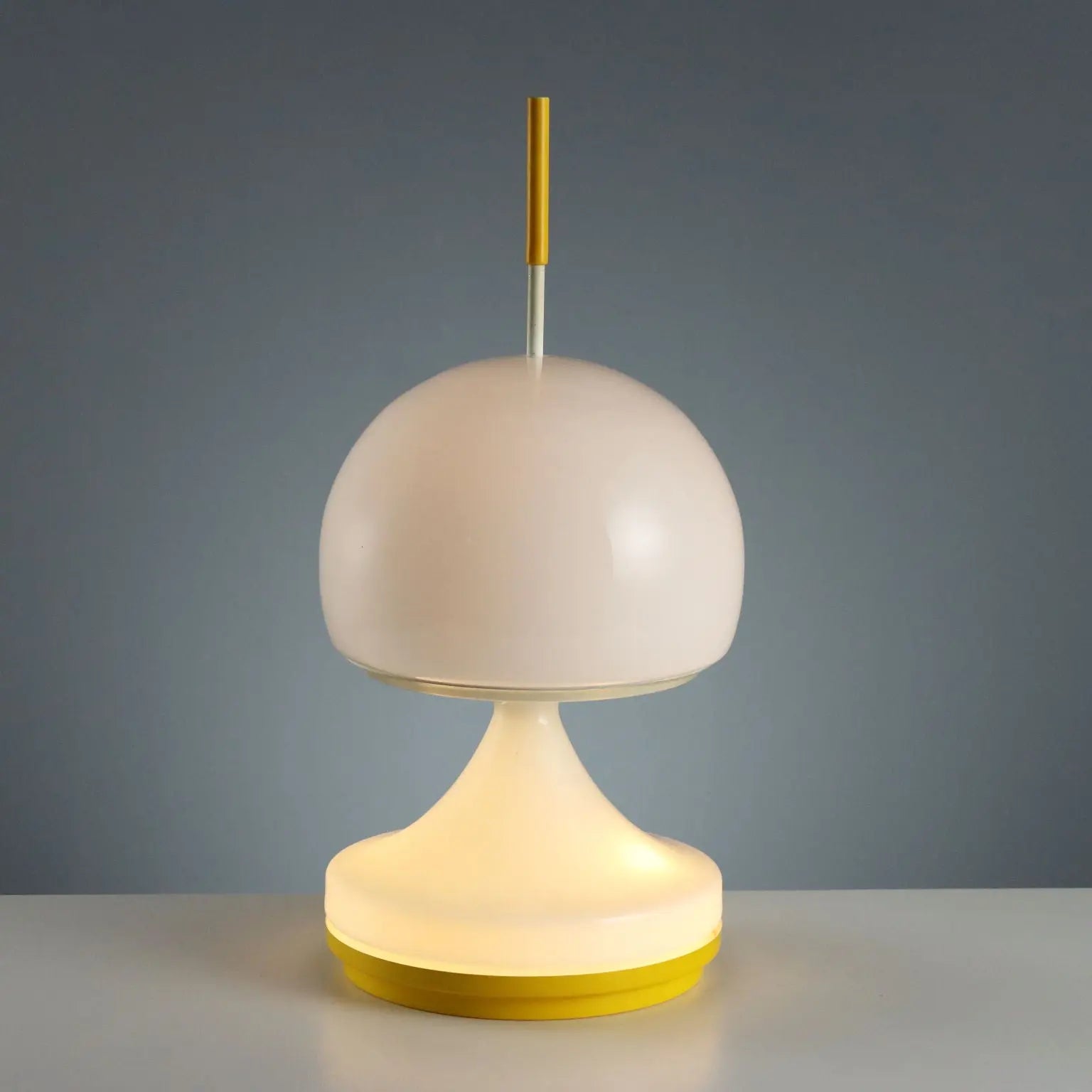 Vintage Table Lamp Glass Double Switch Italy 1970s