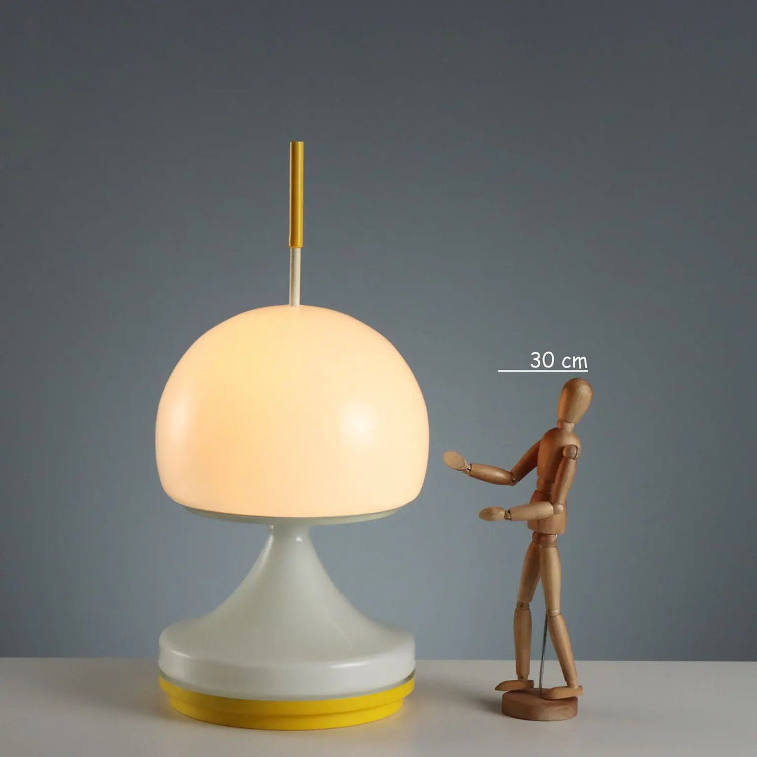 Vintage Table Lamp Glass Double Switch Italy 1970s
