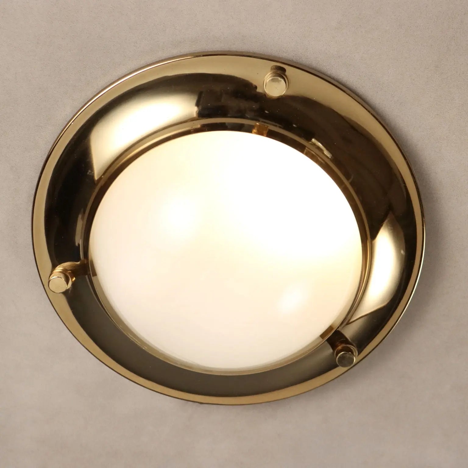 Vintage Wall Lamp Aluminium Brass Glass Design 1970s