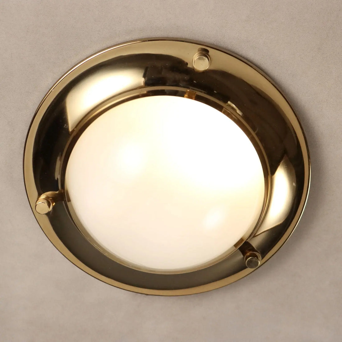 Vintage Wall Lamp Aluminium Brass Glass Design 1970s