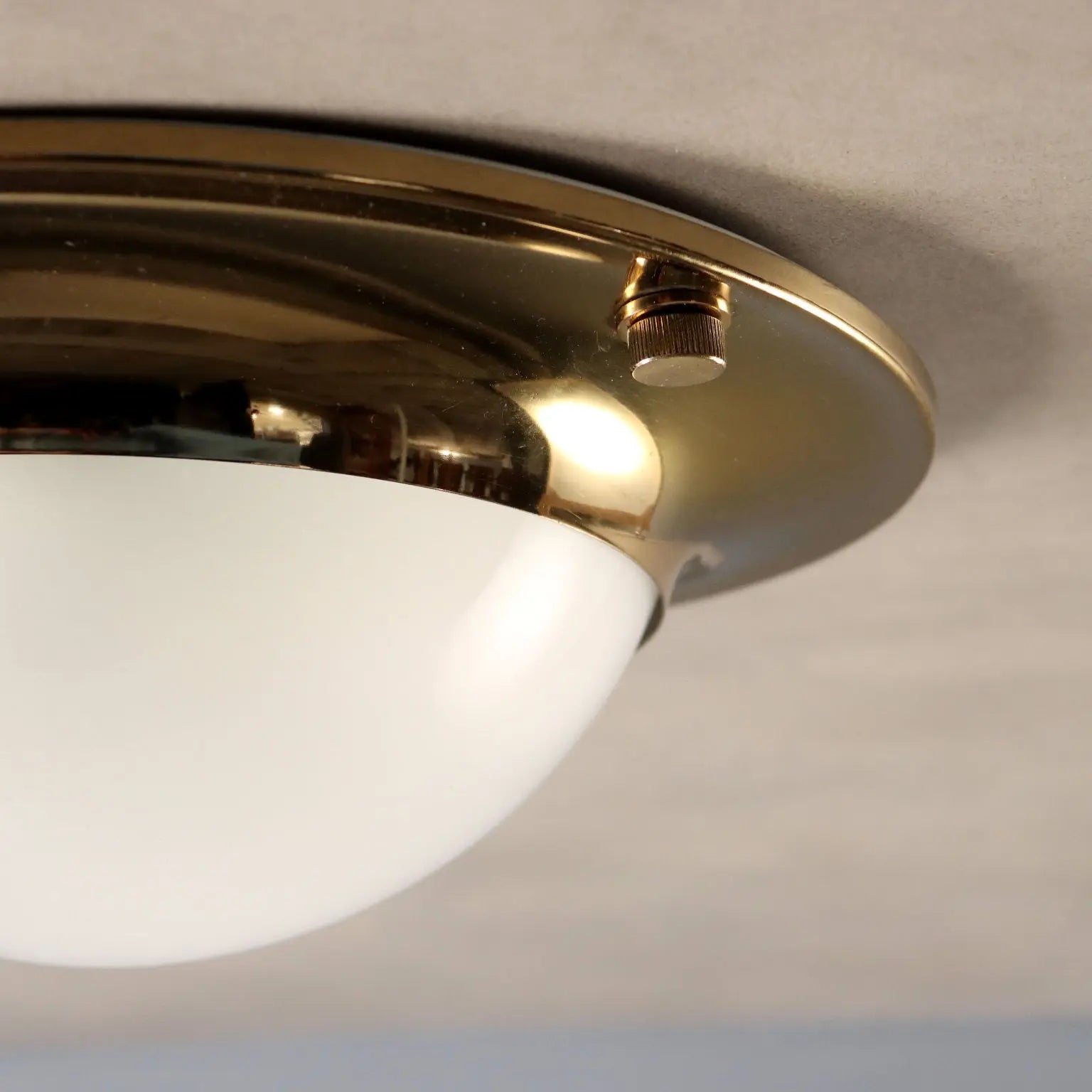 Vintage Wall Lamp Aluminium Brass Glass Design 1970s