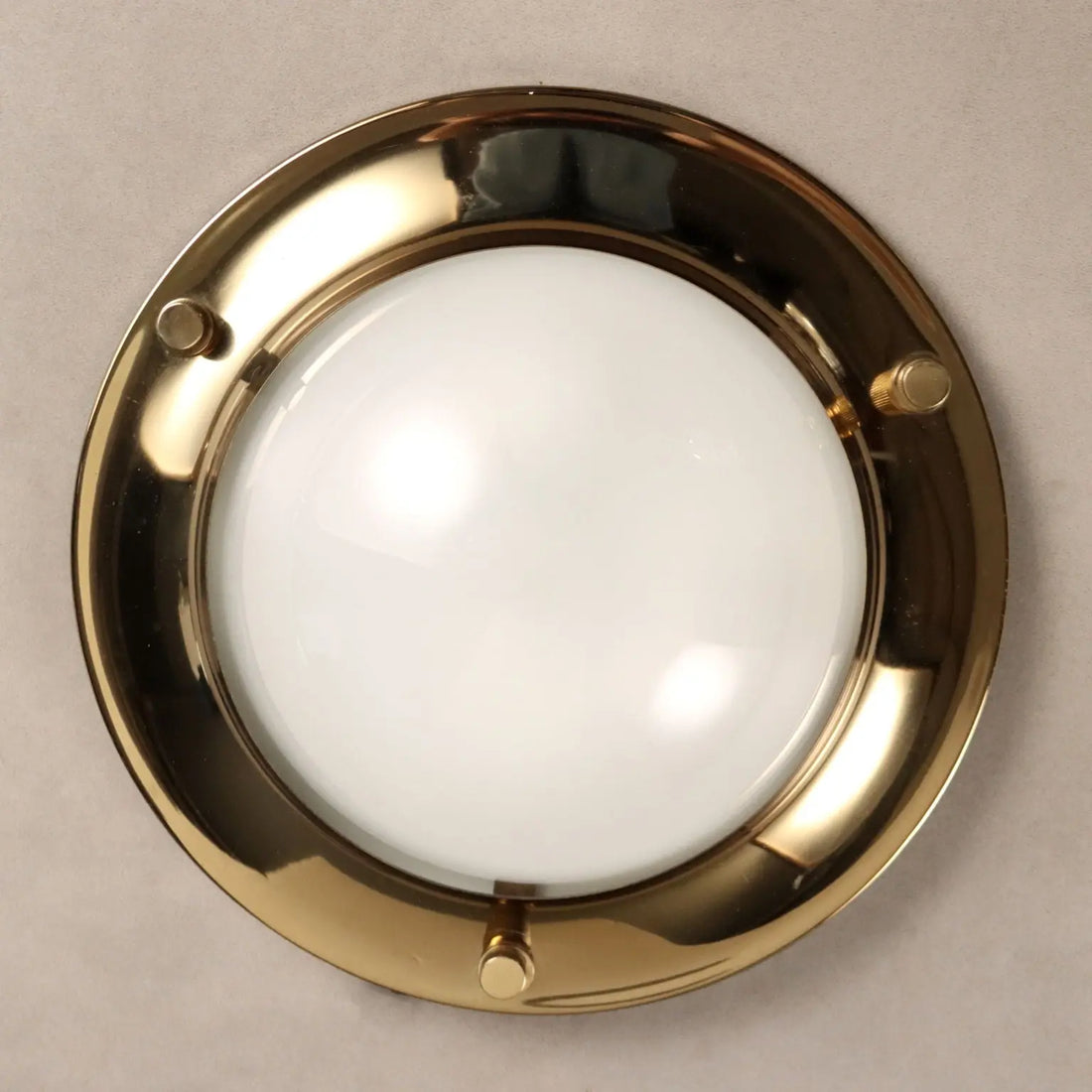 Vintage Wall Lamp Aluminium Brass Glass Design 1970s