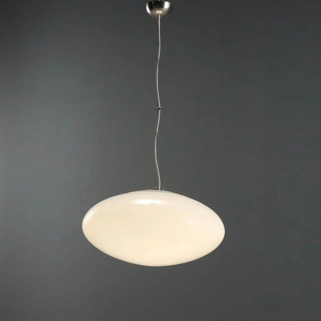 Vintage Lamp UFO Style Enamelled Metal Glass Design Italy 1960s