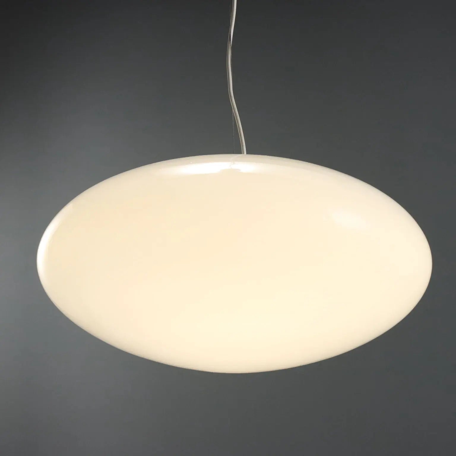 Vintage Lamp UFO Style Enamelled Metal Glass Design Italy 1960s