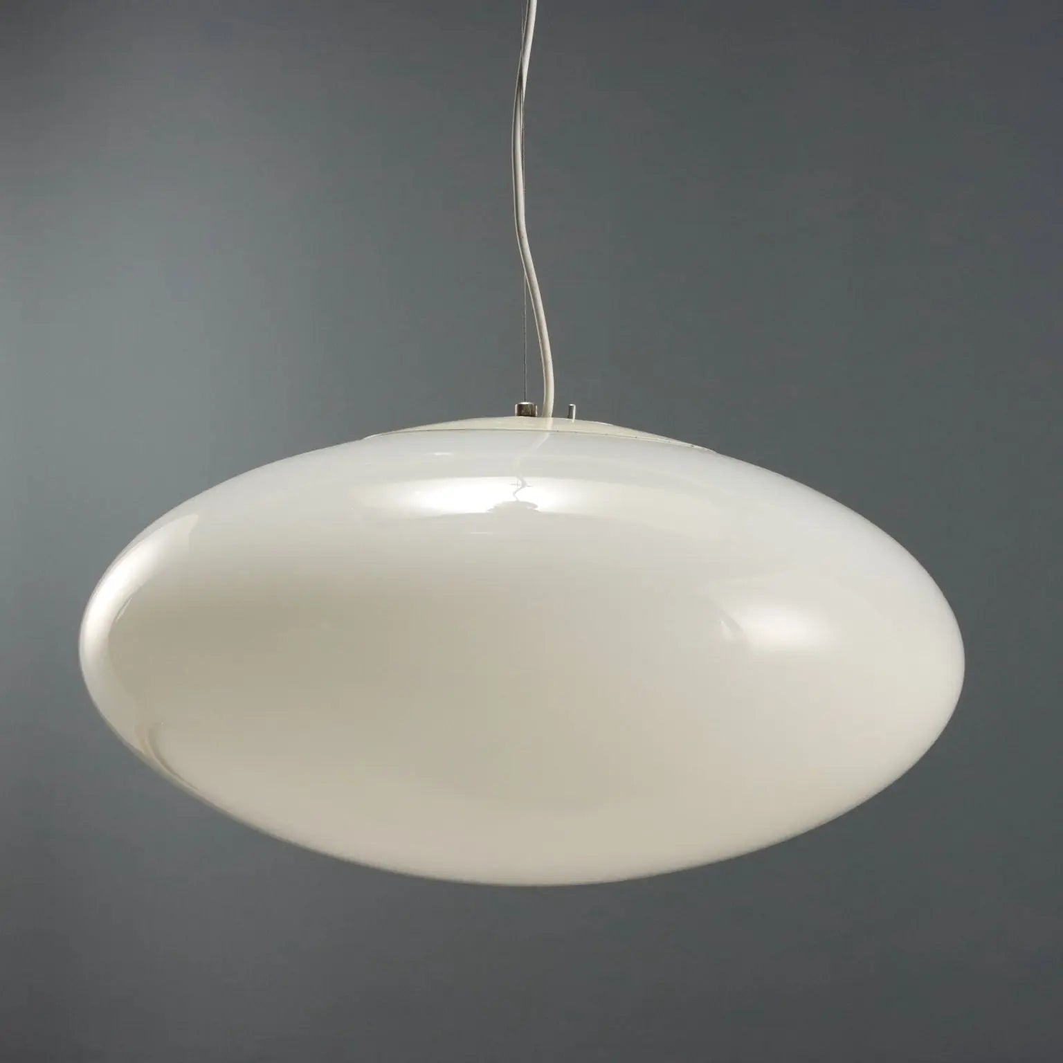 Vintage Lamp UFO Style Enamelled Metal Glass Design Italy 1960s