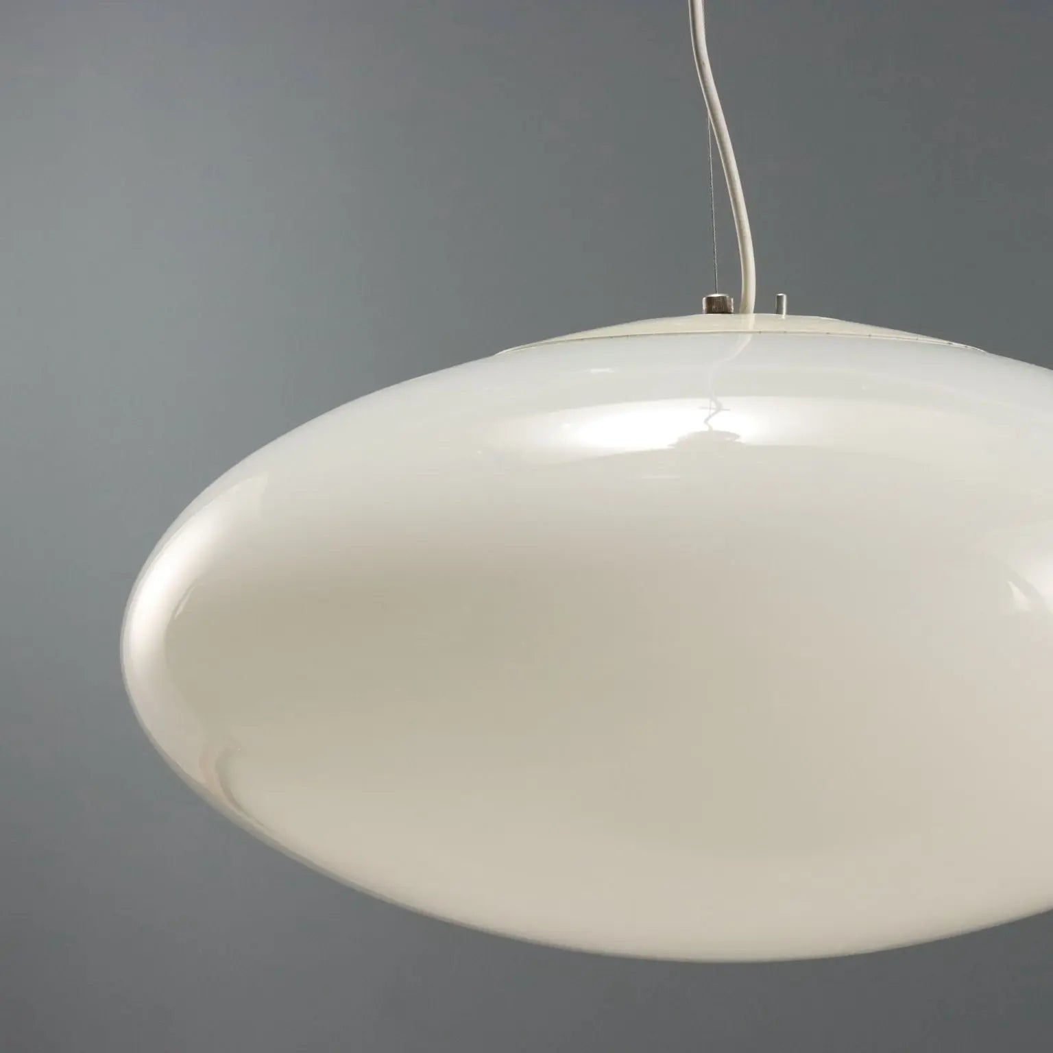 Vintage Lamp UFO Style Enamelled Metal Glass Design Italy 1960s