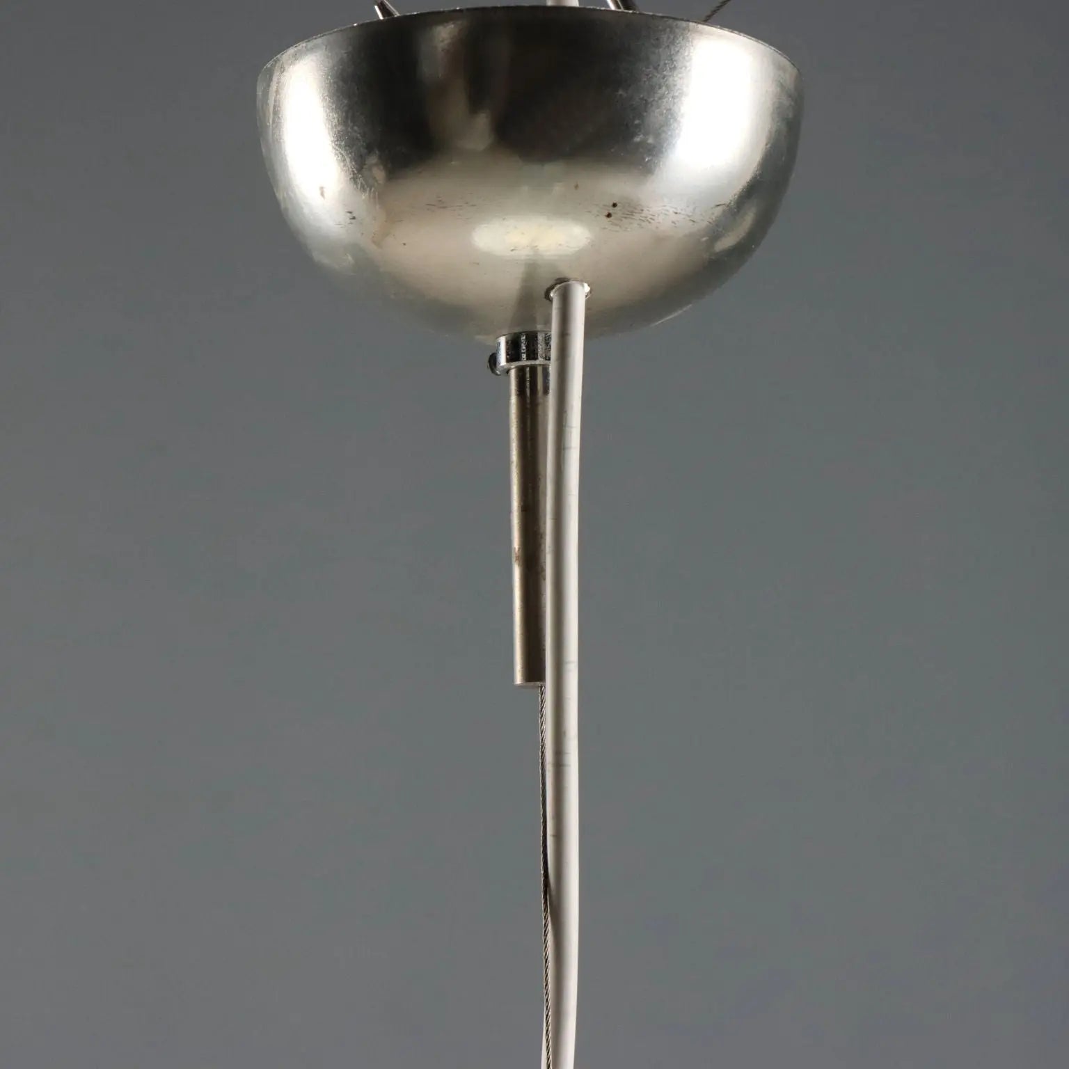 Vintage Lamp UFO Style Enamelled Metal Glass Design Italy 1960s