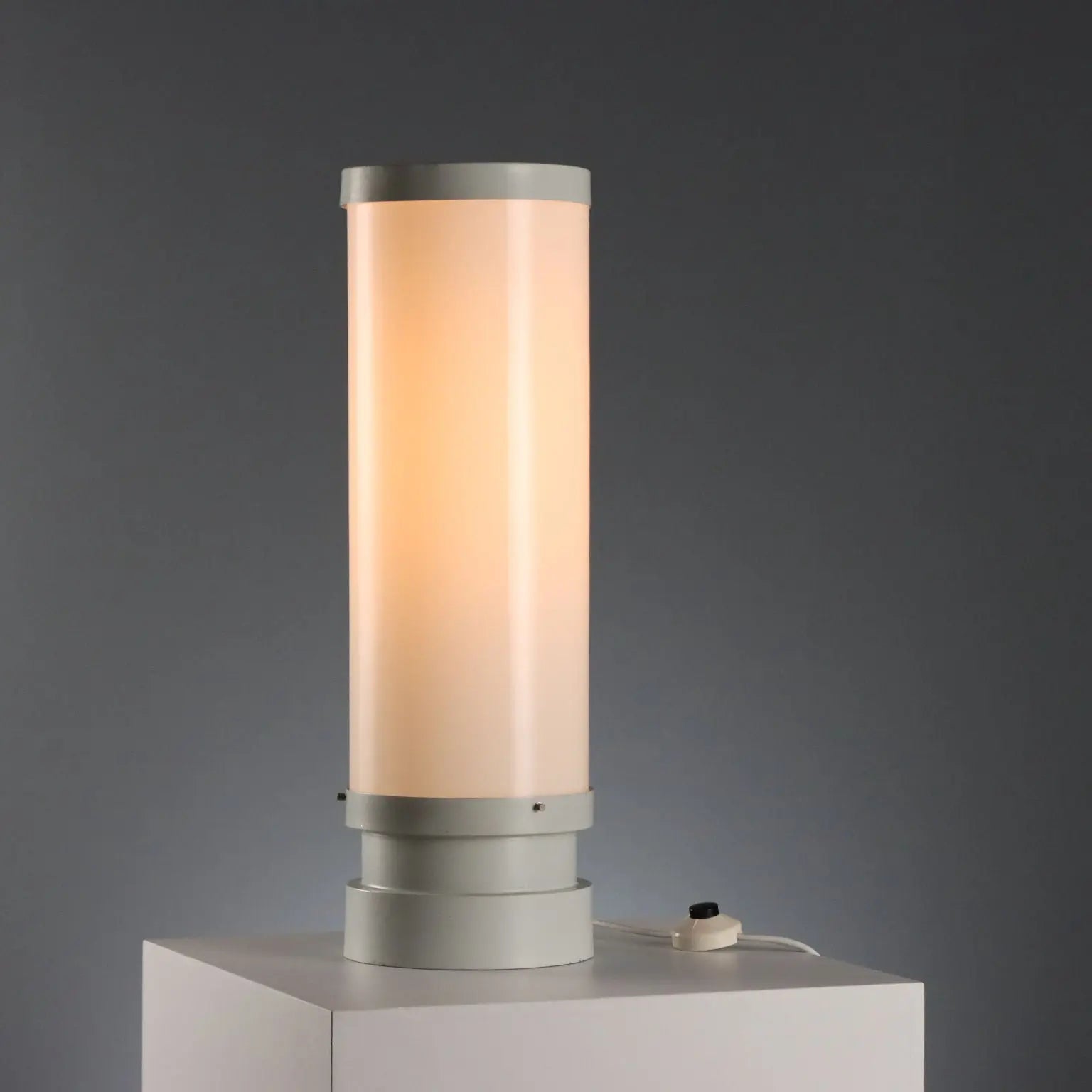 Vintage Lamp Lacquered Aluminium Plastic Design Italy 1970s