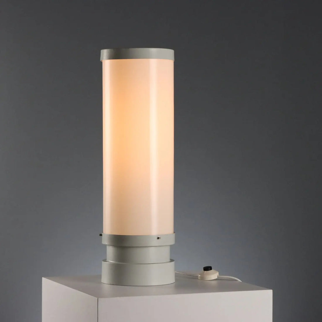 Vintage Lamp Lacquered Aluminium Plastic Design Italy 1970s