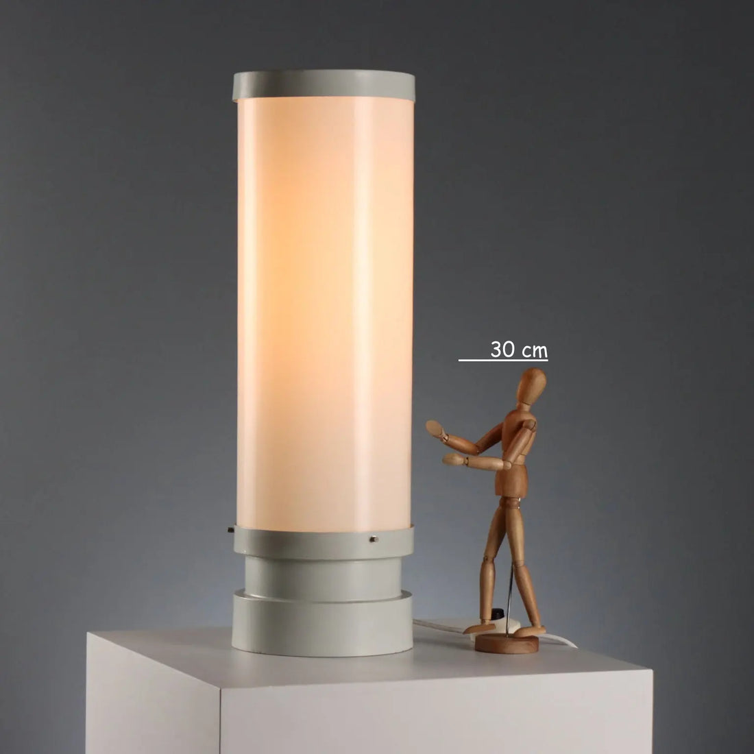 Vintage Lamp Lacquered Aluminium Plastic Design Italy 1970s