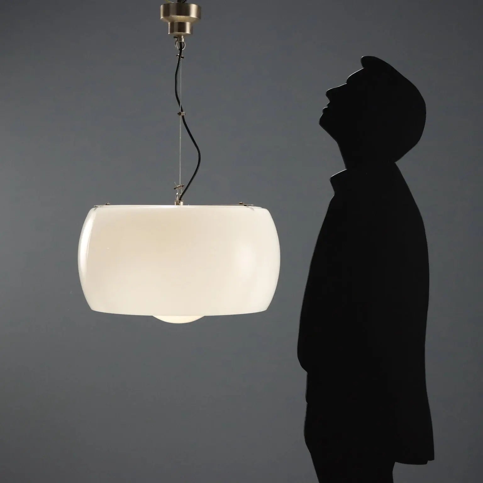 Artemide Clinio Lamp Vintage Metal Glass Design 1960s