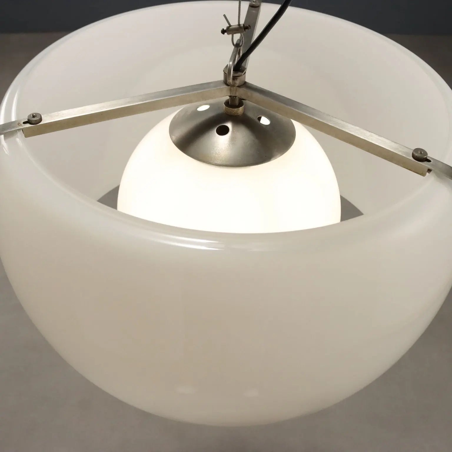Artemide Clinio Lamp Vintage Metal Glass Design 1960s