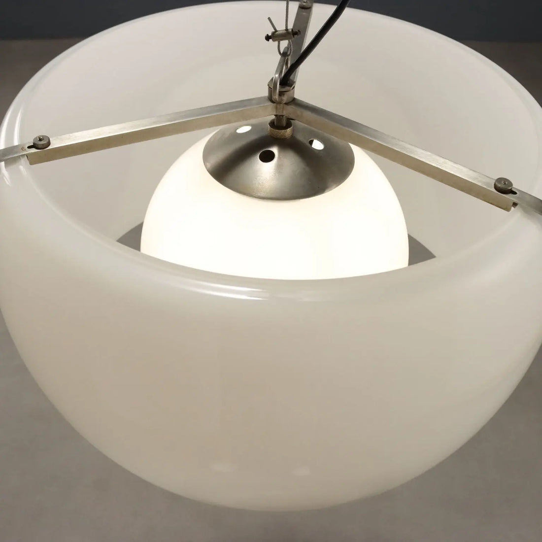 Artemide Clinio Lamp Vintage Metal Glass Design 1960s