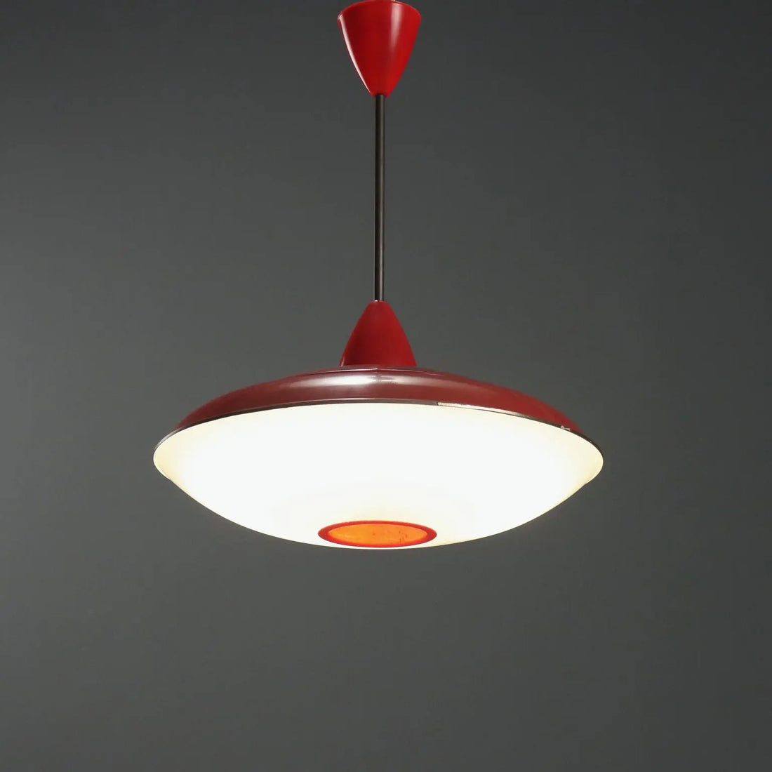 Vintage Chandelier Aluminium Glass Design Italy 1960s
