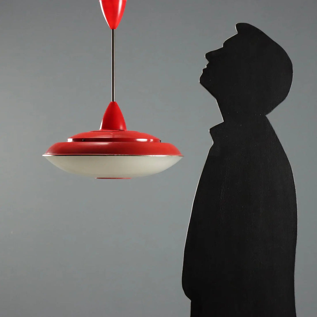 Vintage Chandelier Aluminium Glass Design Italy 1960s