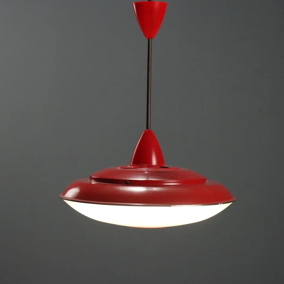 Vintage Chandelier Aluminium Glass Design Italy 1960s