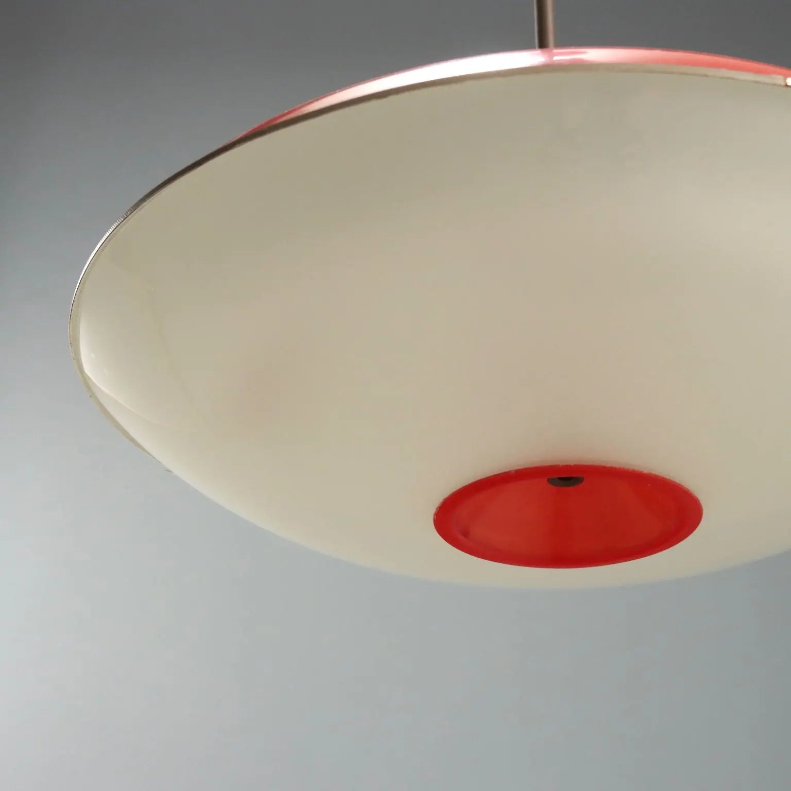 Vintage Chandelier Aluminium Glass Design Italy 1960s