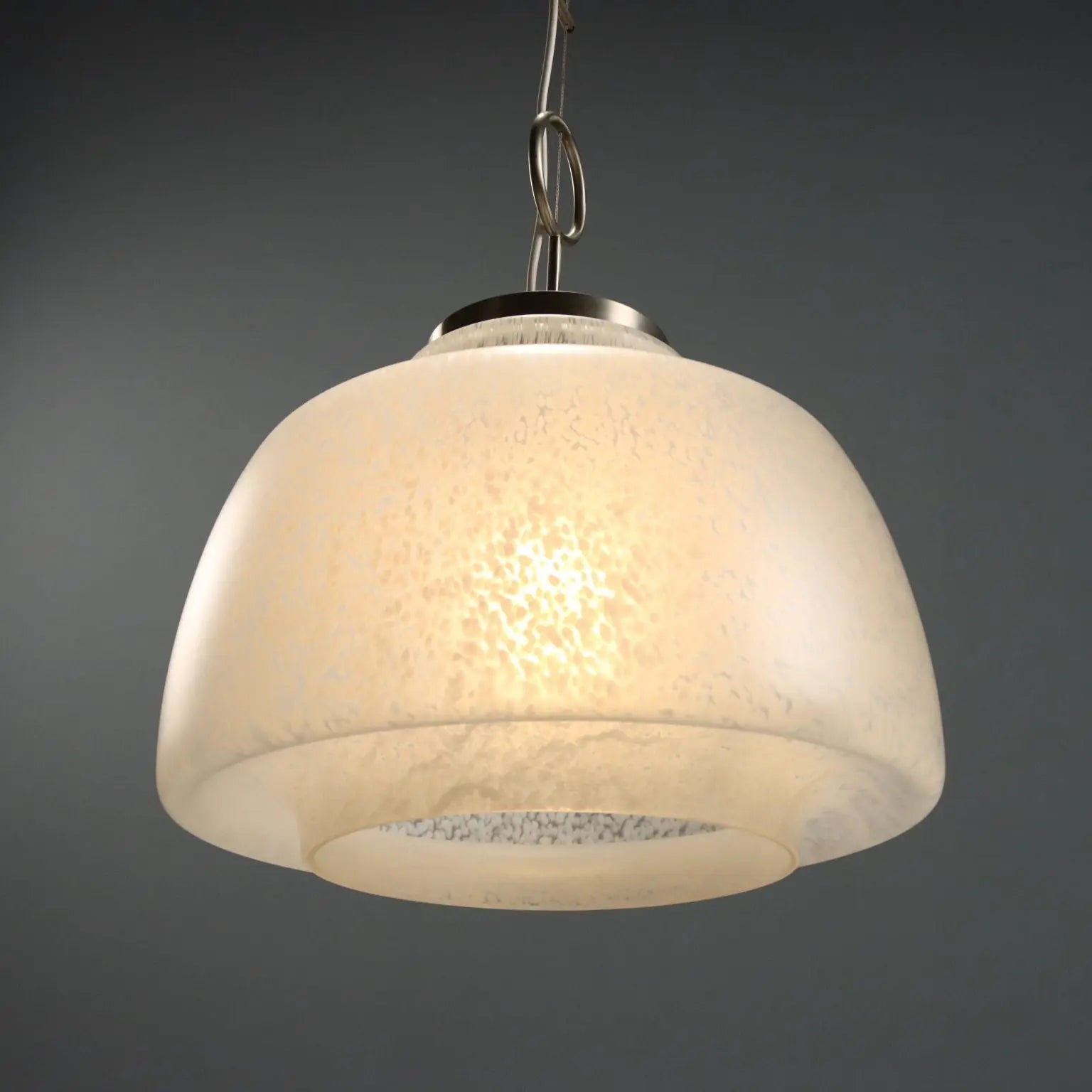 Vintage Lamp Glass Chromed Metal Design Italy 1970s
