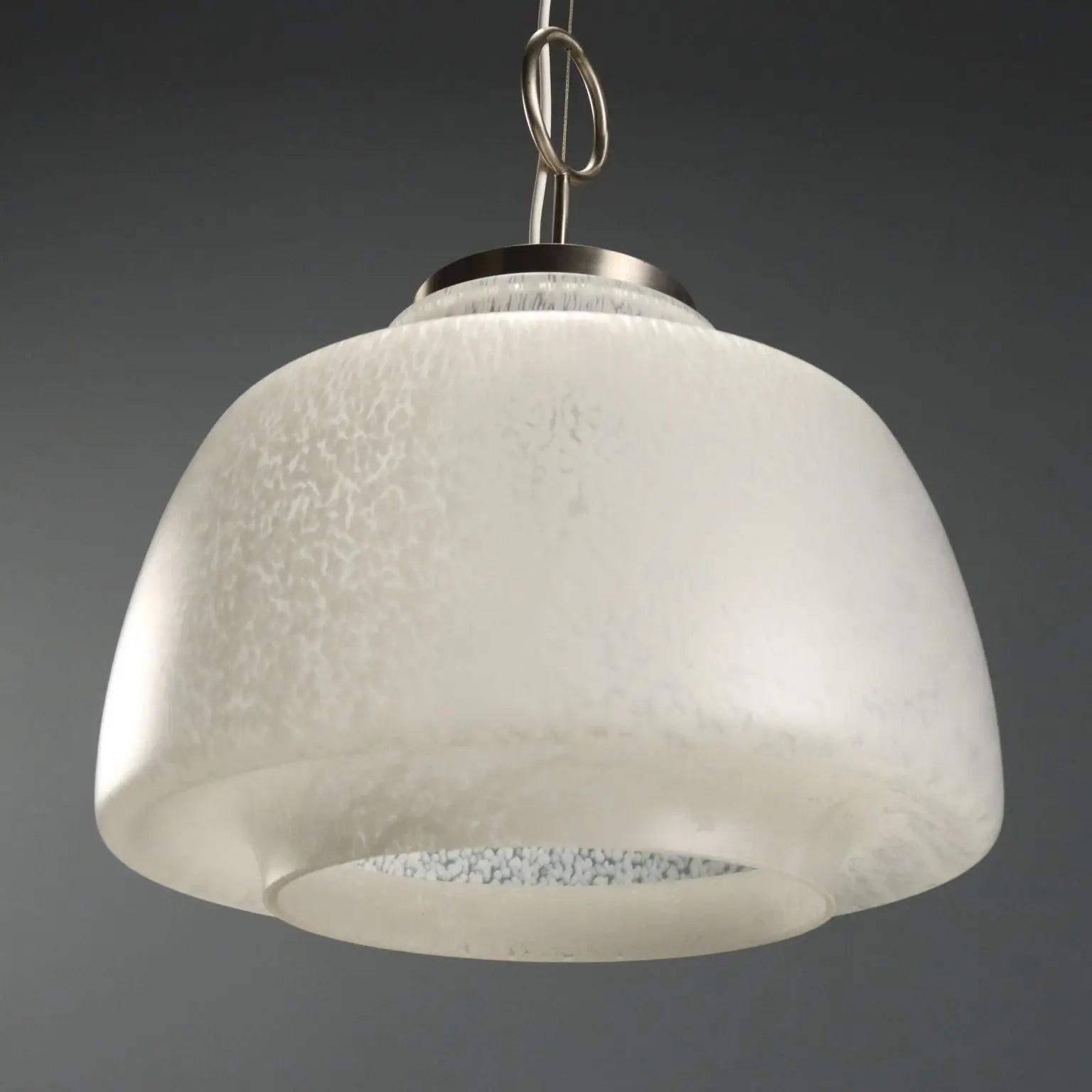Vintage Lamp Glass Chromed Metal Design Italy 1970s