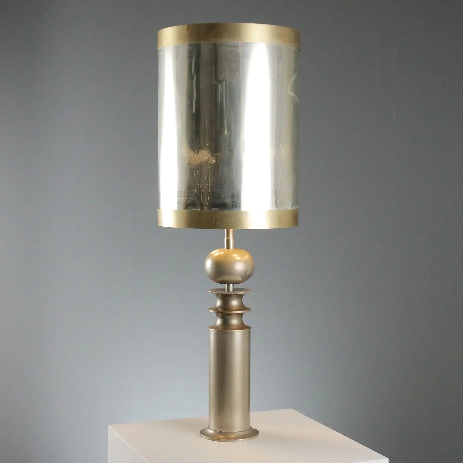 Vintage Table Lamp Aluminium Design Italy 1970s
