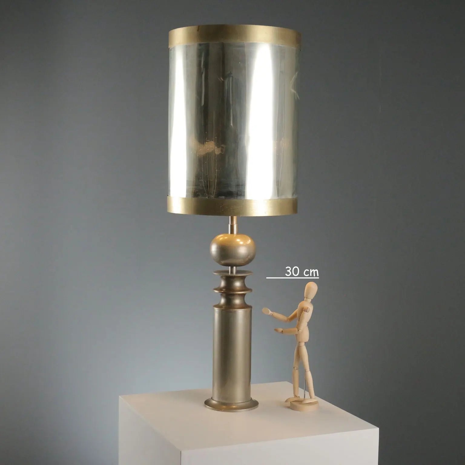 Vintage Table Lamp Aluminium Design Italy 1970s