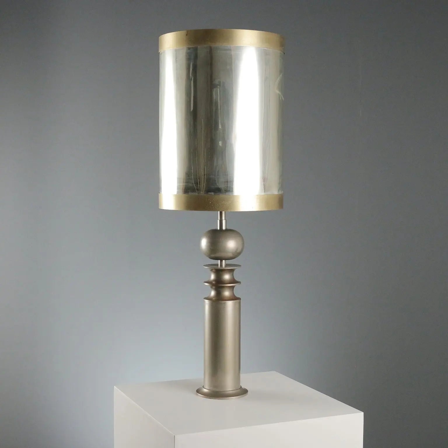 Vintage Table Lamp Aluminium Design Italy 1970s