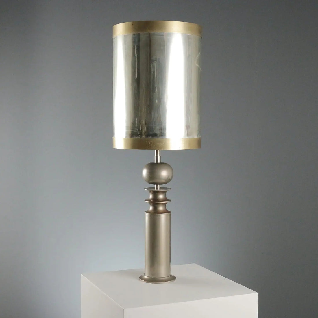 Vintage Table Lamp Aluminium Design Italy 1970s