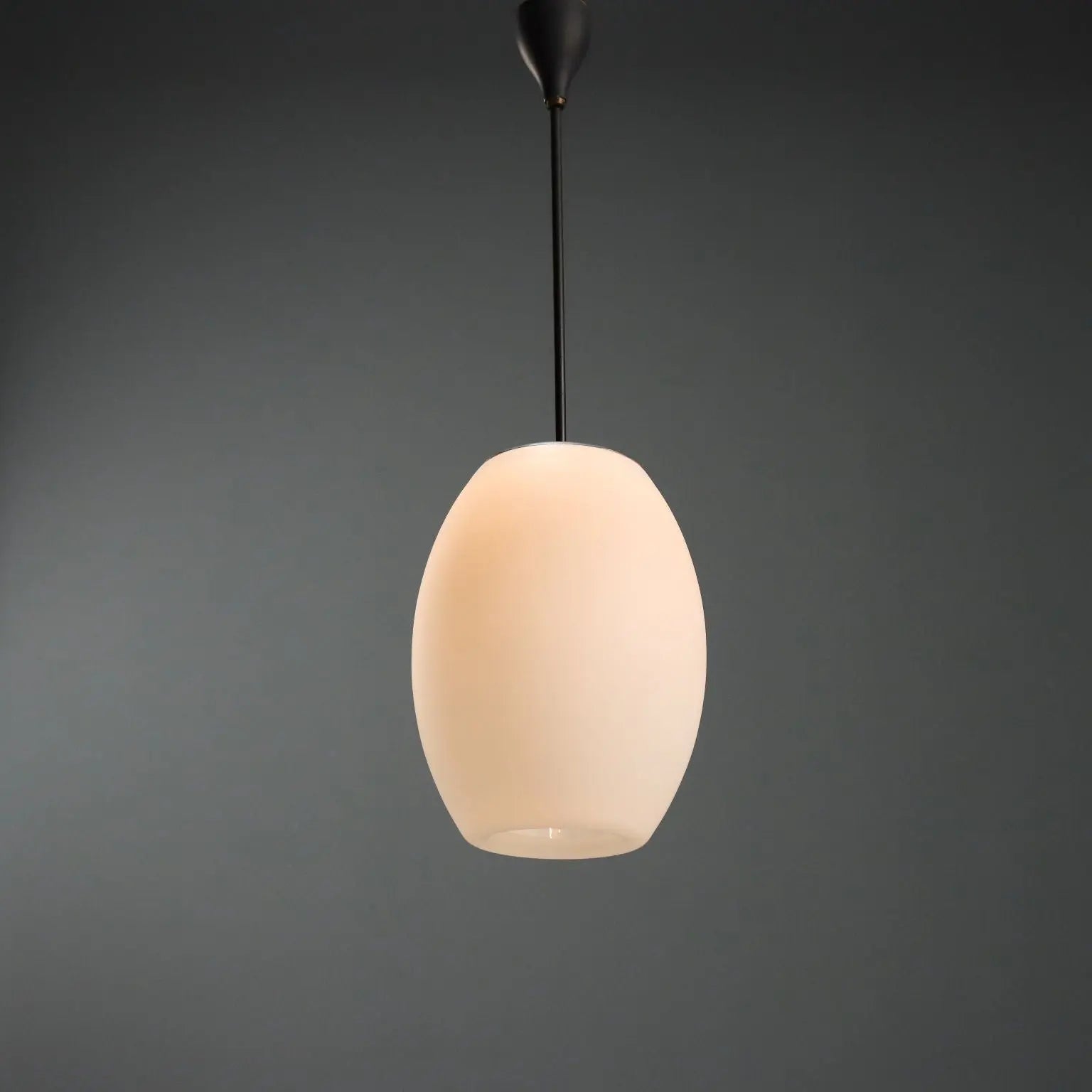Vintage Ceiling Lamp Opaline Glass Design Italy 1960s