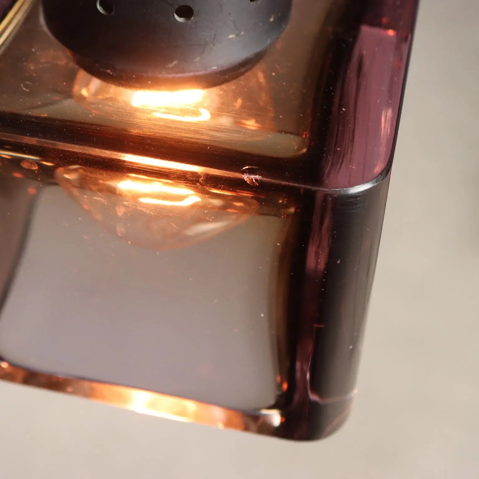 Vintage Lamp Purple Glass Style of Seguso Design Italy 1960s