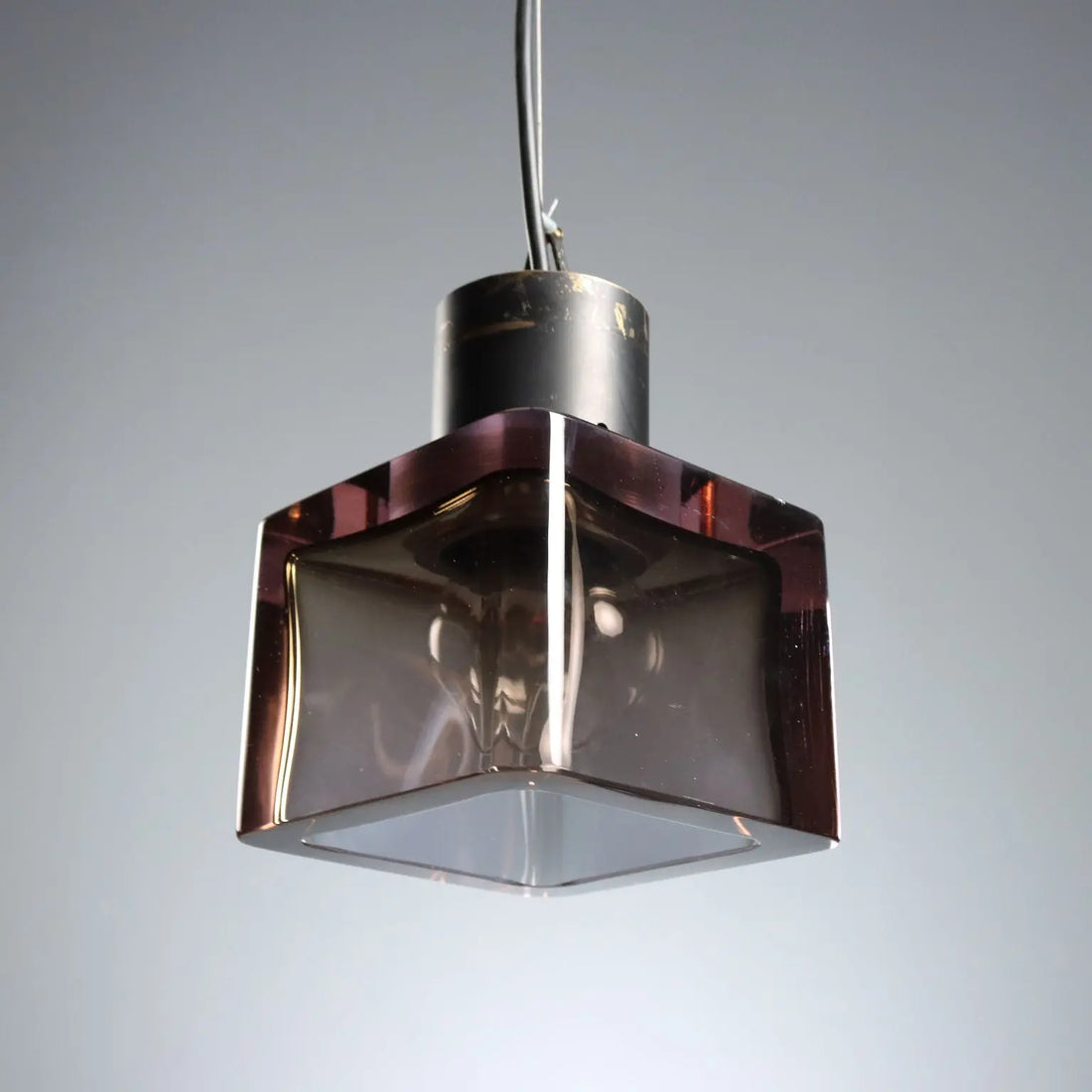 Vintage Lamp Purple Glass Style of Seguso Design Italy 1960s