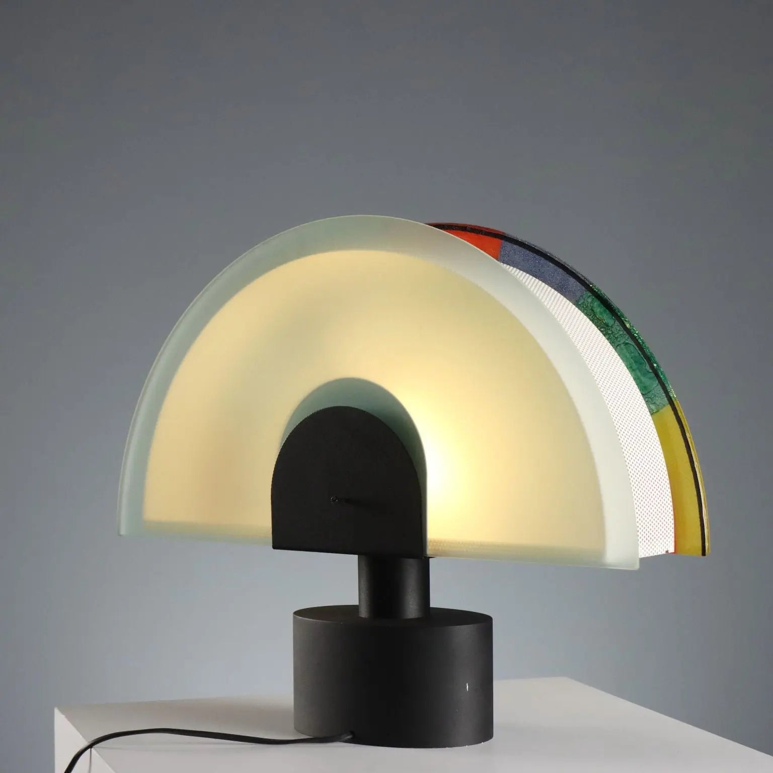Vintage Table Lamp Murano Glass Design Italy 1980s