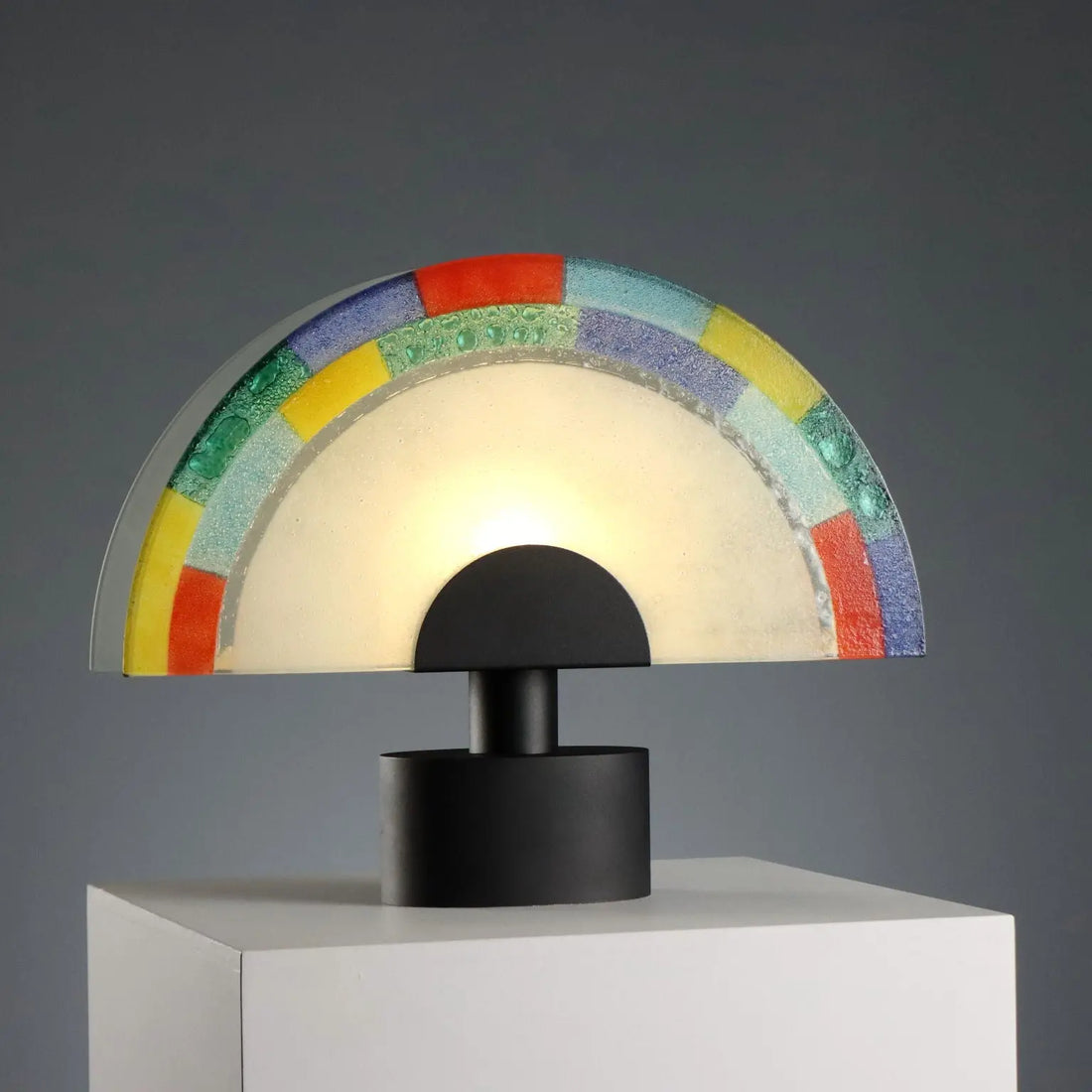 Vintage Table Lamp Murano Glass Design Italy 1980s