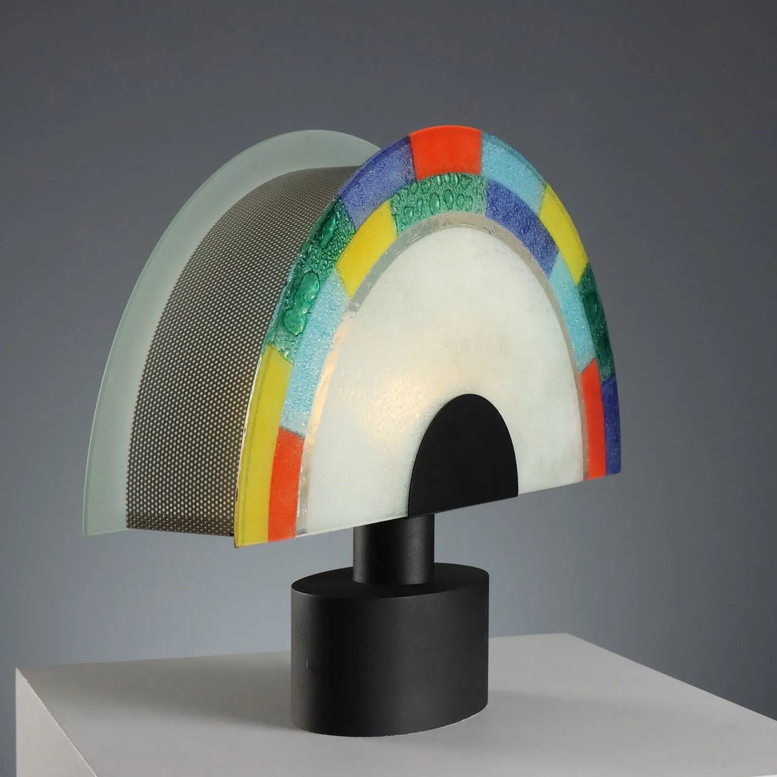 Vintage Table Lamp Murano Glass Design Italy 1980s