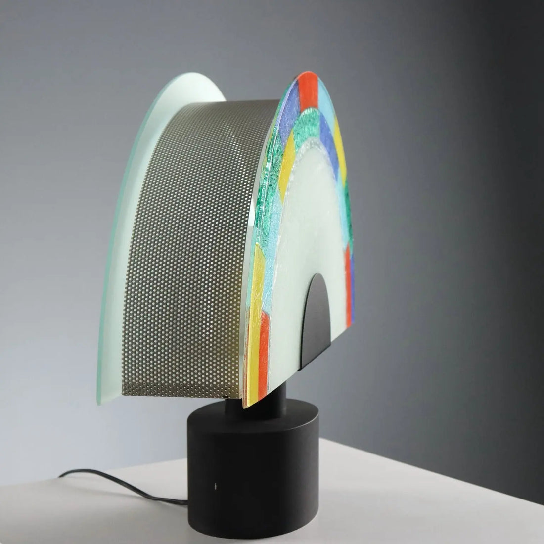 Vintage Table Lamp Murano Glass Design Italy 1980s
