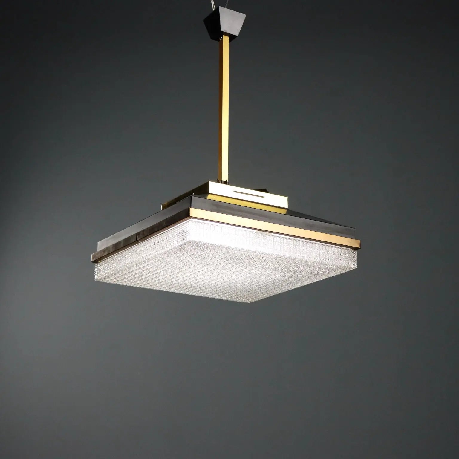 Vintage Ceiling Lamp Enamelled Metal Design Italy 1950s