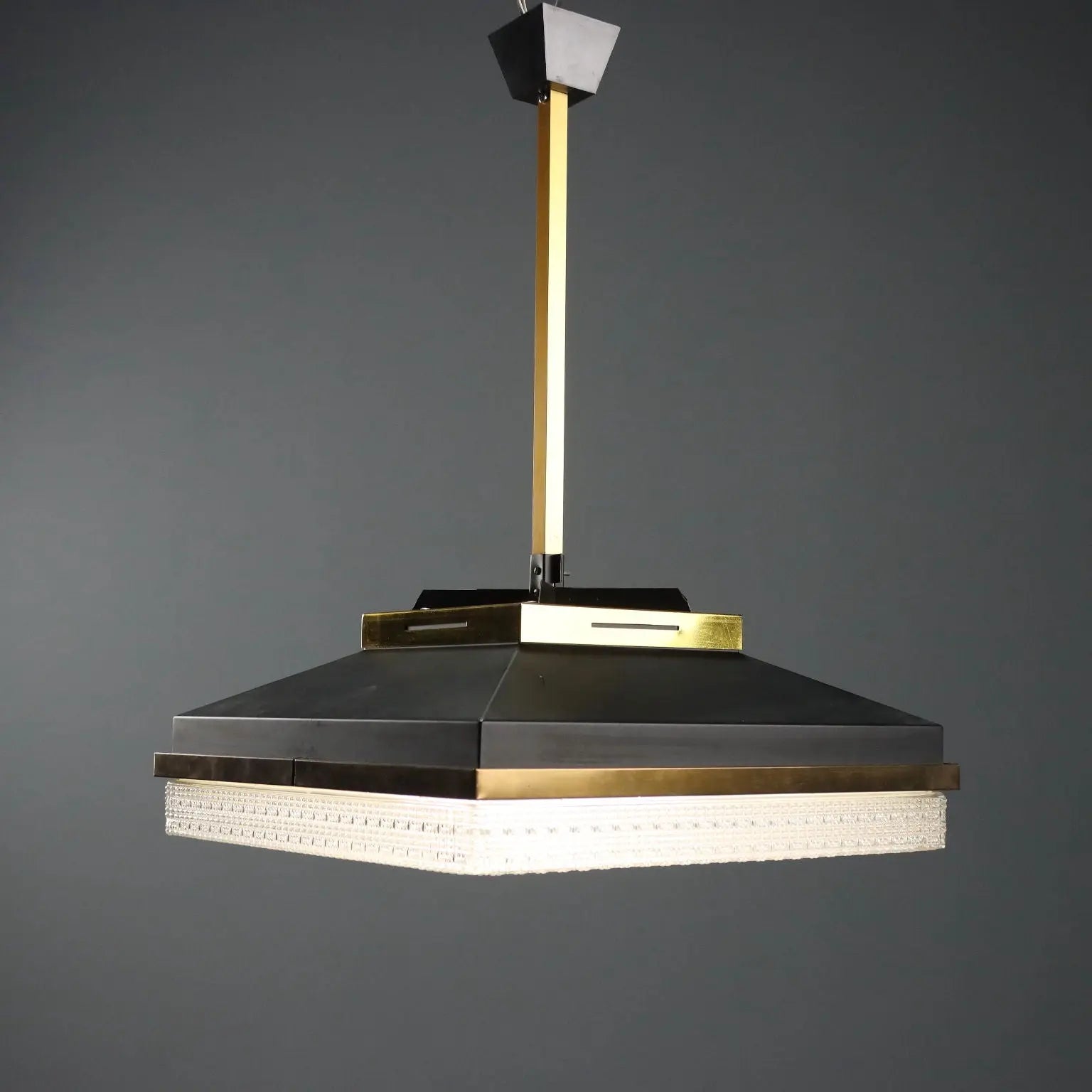Vintage Ceiling Lamp Enamelled Metal Design Italy 1950s