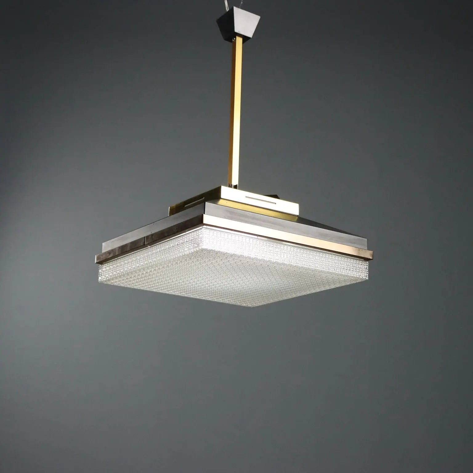 Vintage Ceiling Lamp Enamelled Metal Design Italy 1950s