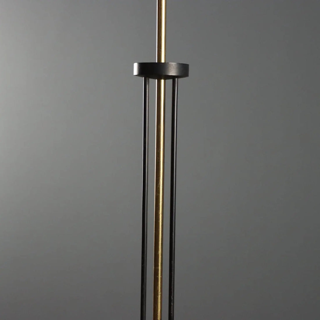 Vintage Ceiling Lamp Aluminium Brass Glass Design Italy 1950s