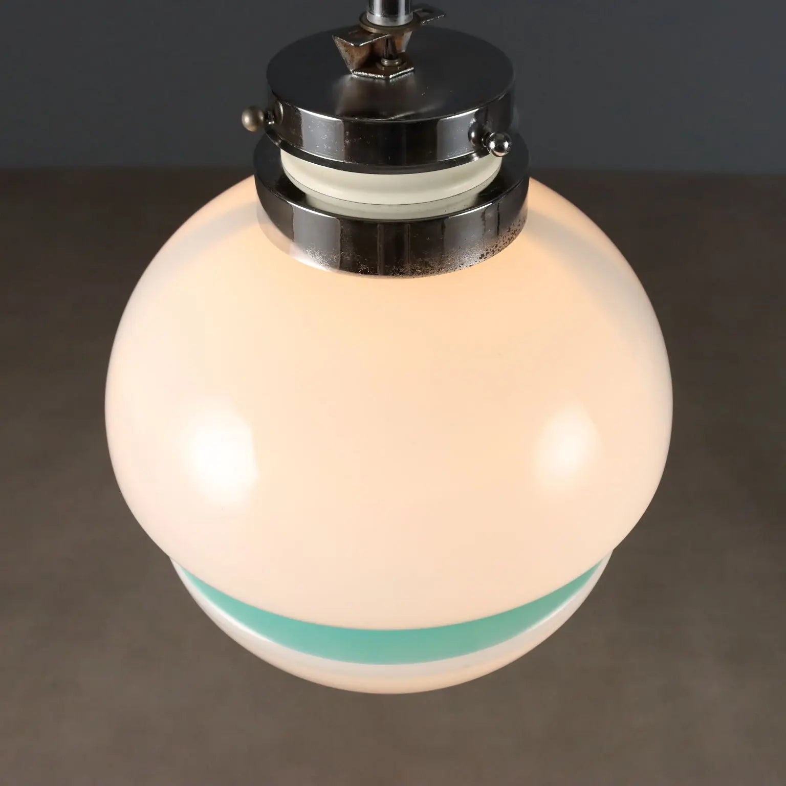 Vintage Ceiling Lamp White Glass Design Italy 1960s-1970s