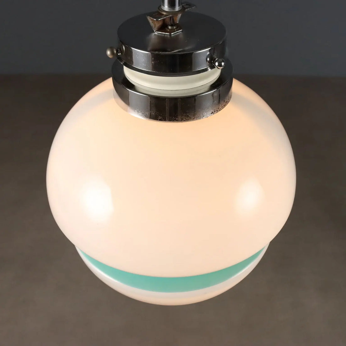 Vintage Ceiling Lamp White Glass Design Italy 1960s-1970s