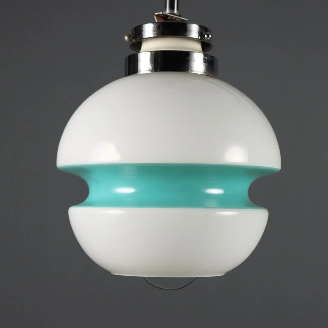 Vintage Ceiling Lamp White Glass Design Italy 1960s-1970s