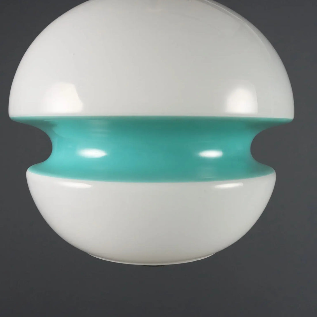 Vintage Ceiling Lamp White Glass Design Italy 1960s-1970s