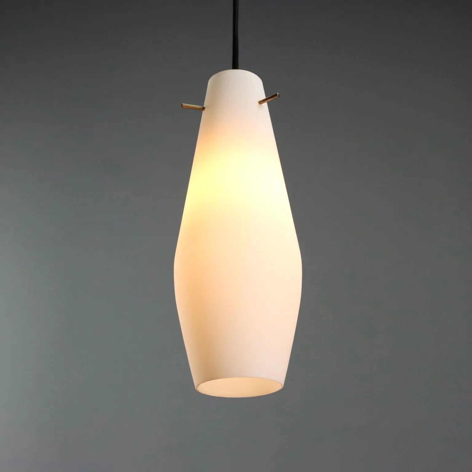 Vintage Lamps Metal Opaline Glass Design Italy 1960s 