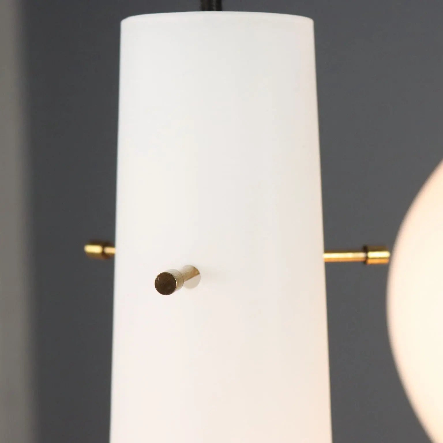 Vintage Ceiling Lamp Opaline Glass 3 Lights Design Italy 1960s