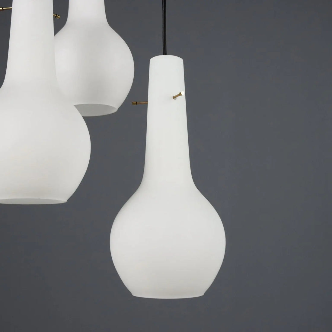 Vintage Ceiling Lamp Opaline Glass 3 Lights Design Italy 1960s