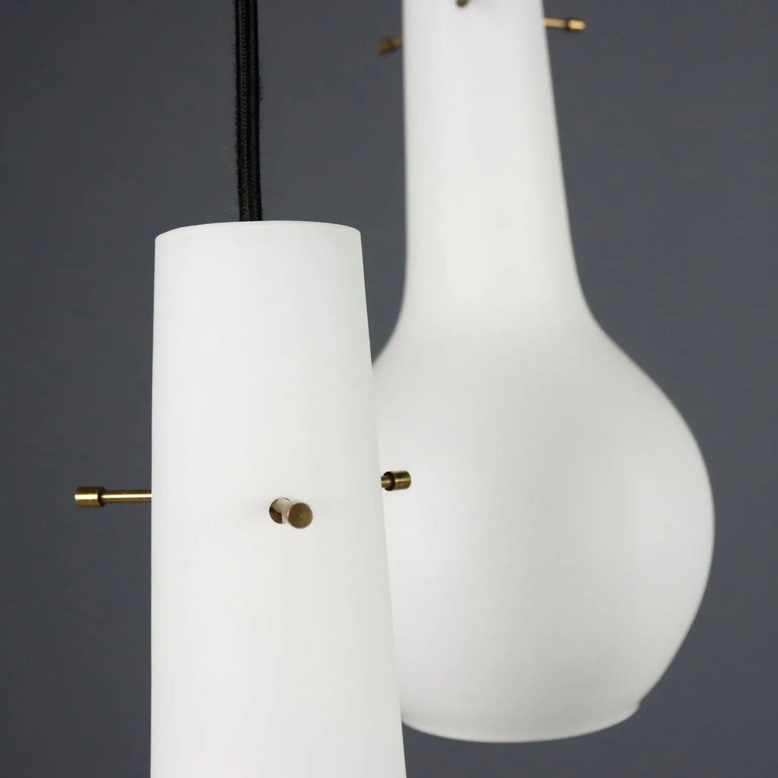 Vintage Ceiling Lamp Opaline Glass 3 Lights Design Italy 1960s